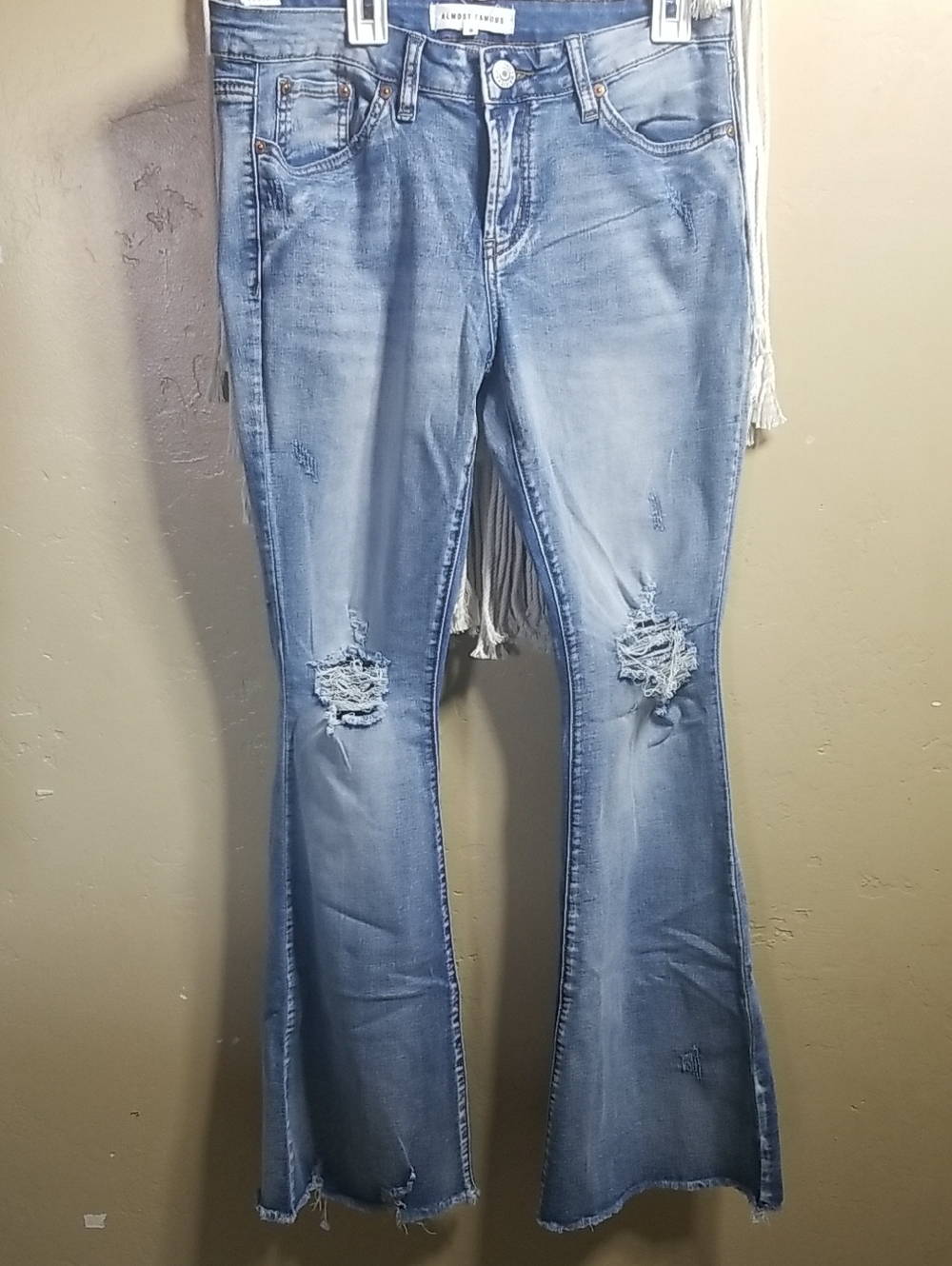 Almost Famous Light Blue Distressed Denim Boot Cut Jeans